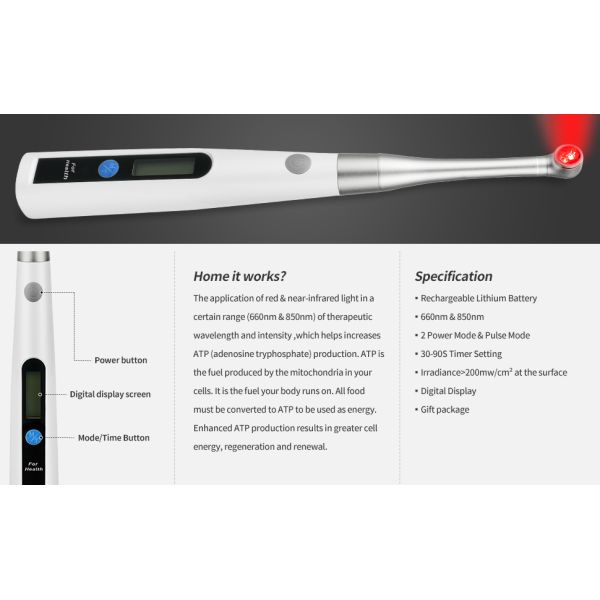 Аппаратура Handheld ультракрасного света EMF оборудования 660nm 850nm физиотерапии низкого устная
