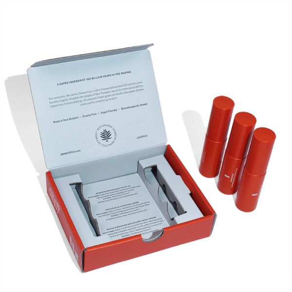 Cajas vacías de lápiz labial personalizadas de la moda Desigh Orange Caja de papel magnético del fabricante del embalaje