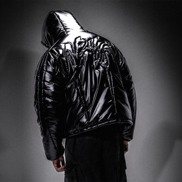 Clothing Manufacturers Custom High Street Cropped Winter Shiny Polyester Padded Jacket Coat Puffer Jacket Men Fleece Stylish