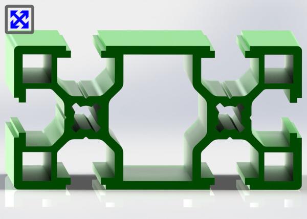 Green Powder Coating T Slot Aluminum Profile 30 * 60 For Exhibition Shelf