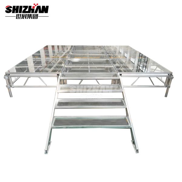 Украшения этапа свадебного банкета танцплощадка стеклянного портативная для освещения этапа