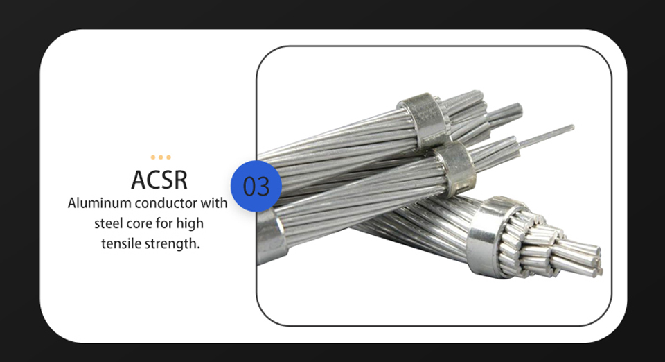 ACSR Bare Conductor for Overhead Power Transmission with IEC 61089 Standard, 10-1000mm2 Size Range, and -40°C to 90°C Operating Temperature