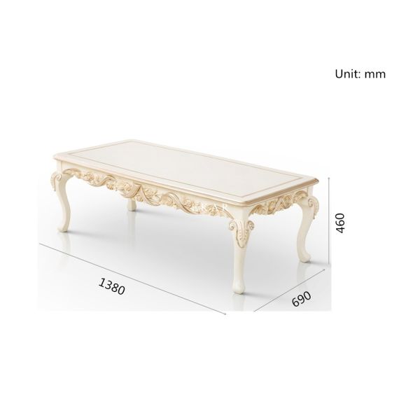 Luxury Antique Rectangle Coffee Table Hand Carved Wooden Coffee Table