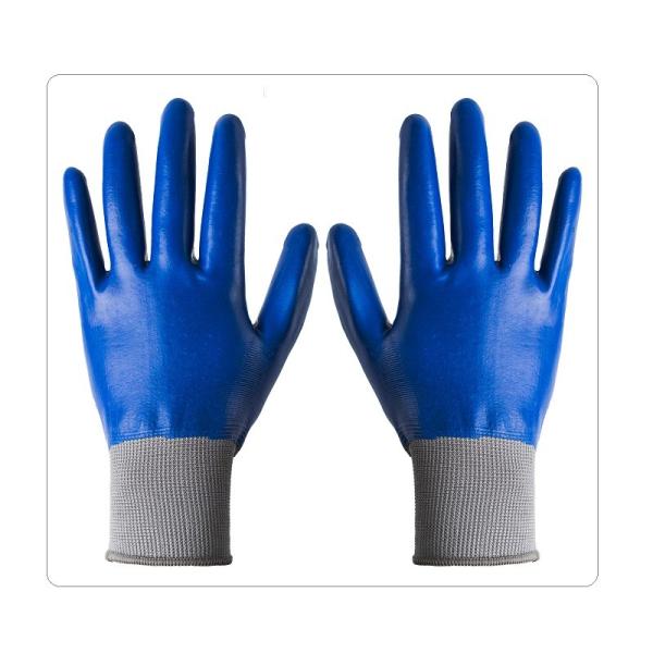 Revestimento completo Grey Nylon Knit Work Gloves do nitrilo da construção dos homens