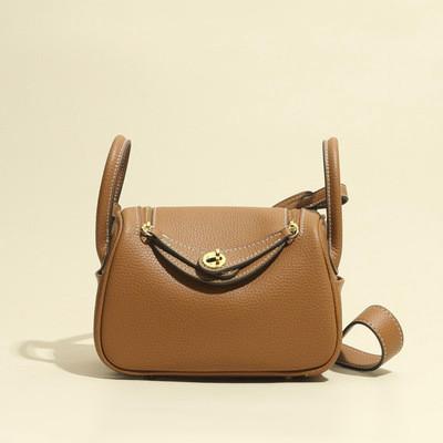 Lychee Pattern Female Crossbody Bag 18cm 12cm Wide Strap Messenger Bag