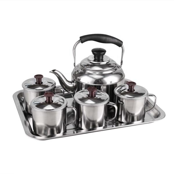 Family use stainless steel 410 cookware set kitchen 21pcs cooking pot water kettle