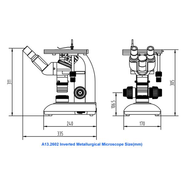 OPTO-EDU A13.2602-B перевернуло металлургический микроскоп, бинокулярный, план безграничности