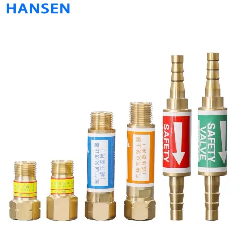 Hose End Flashback Arrestor for Welding Torch , Oxygen & Acetylene Brass Flame Arrester , Safety Flash Back Preventer with Barb Fitting for Oxy-fuel Cutting Welding