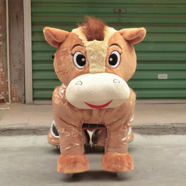Explosion models small animal shape plush car / child four battery car / animal toy car