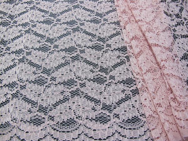 Cotton Nylon Wedding Dress Lace Fabric With Floral Decoration AZO Free SYD-0009
