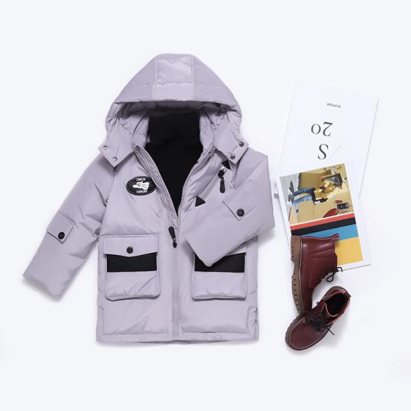 Bilemi Boys Solid Long Hooded Fashion Duck Down Jacket Baby Snowsuit Kids Winter Coat