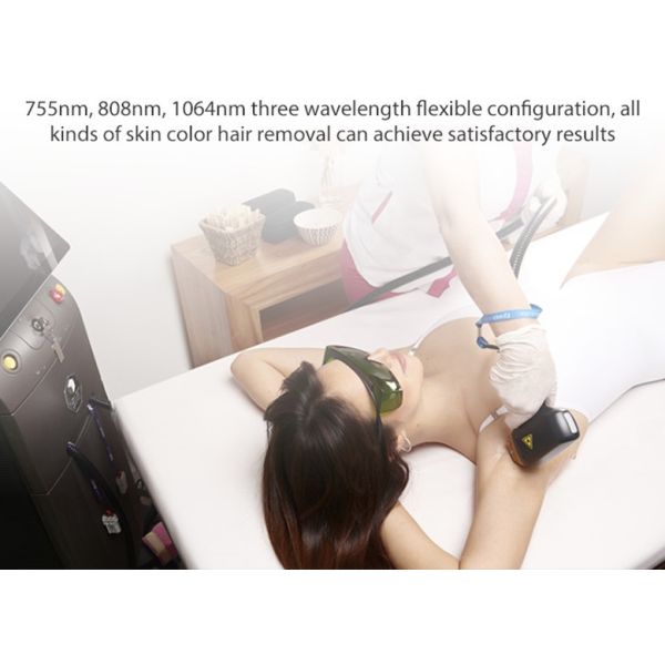 White 100-600ms 808 Diode Laser Hair Removal Beauty Machine