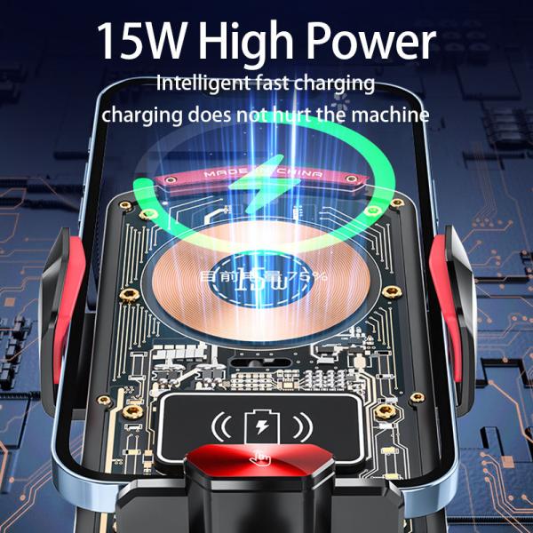 15W ABS Car Wireless Charger Phone Holder Magnetic Fast Charging Car Vent Phone Mount