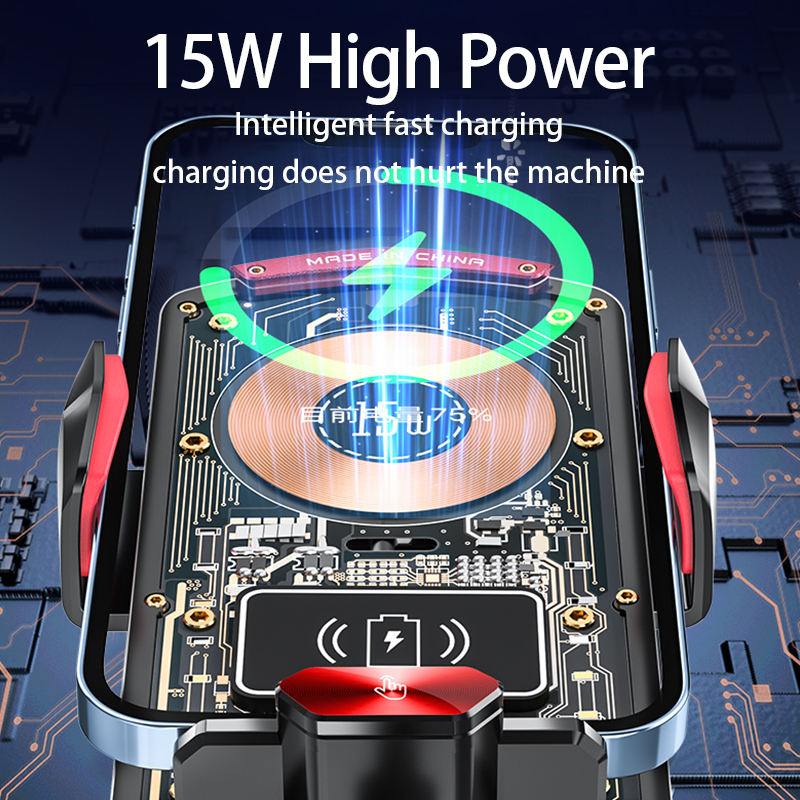 Wireless Magnetic ABS Auto Car Mount Phone Holder 15W Fast Charging For Dashboard Air Vent