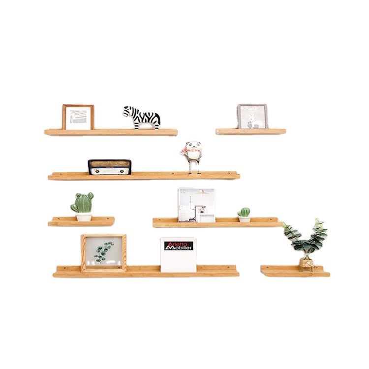 7 in 1 Combination Wall Floating Shelves Industrial Wooden Wall Shelf Decorations for Home
