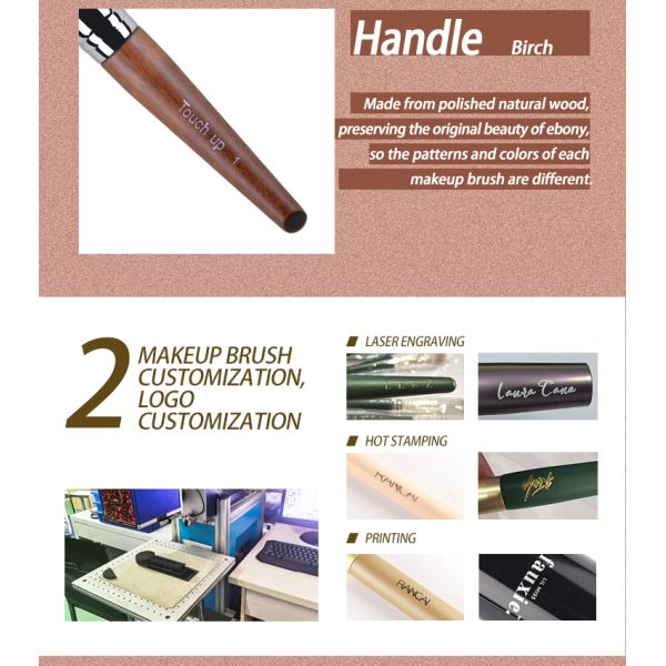 TOUCH UP 02  Foundation Brush Synthetic Hair Copper Professional Flat Facial Makeup Brush