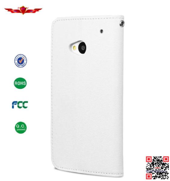 Wholesale 100% Quality Guaranteed PU Flip Wallet Leather Cover Cases For HTC ONE M7
