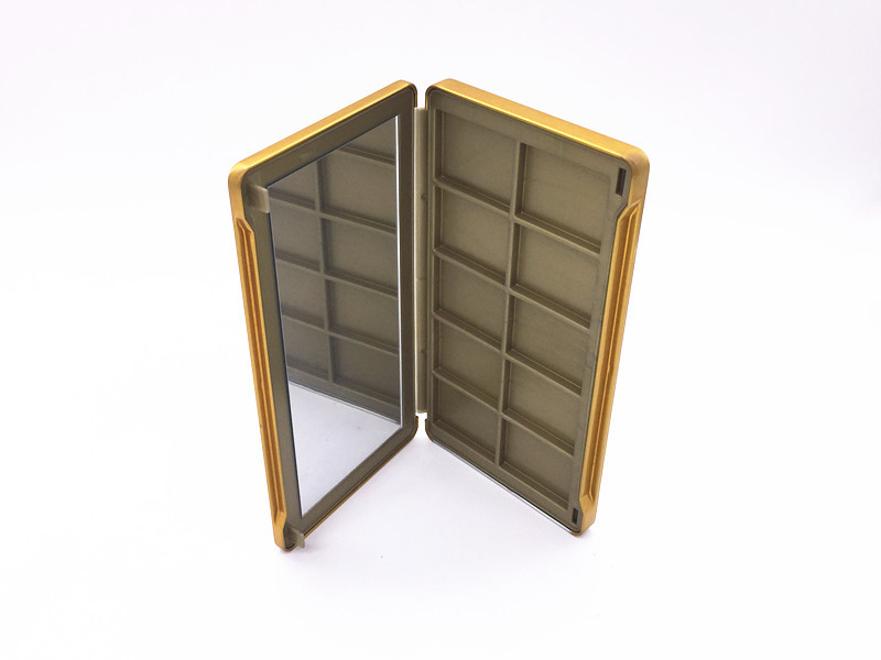 200x105x18mm Large Rectangle Metal Gift Cosmetic Skin Care Gift Tin Box With Mirror 9 Frames