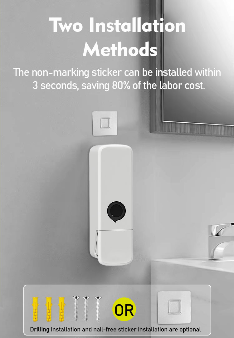 Hotel Wall Mounted Manual Soap Dispenser With 300ml Capacity 65x75x220mm Size