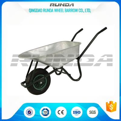 5CBF Heavy Duty Wheelbarrow Galvanized Durable Metal Tray Load Capacity 150kg
