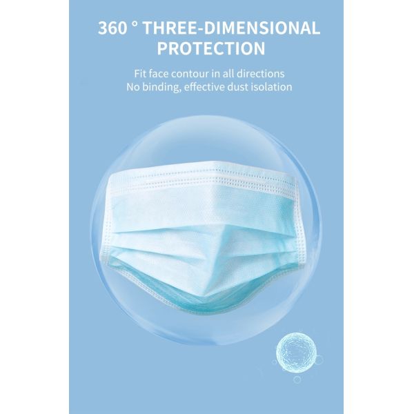 Single Use Non Medical 3 Ply Disposable Daily Face Mask