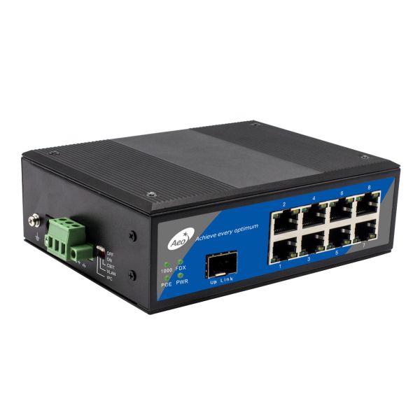 Auto Negotiation Speed Unmanaged Gigabit Fibre Switch With 1 SFP Slot And 8