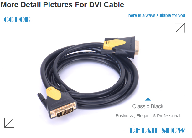 Twisted Pair Male To Male DVI Cable Environment Friendly With Double Ferrite
