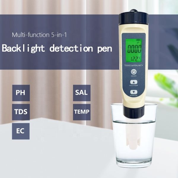 Tds Meter Digital Water Tester 5 in 1 Multi Parameter Water Quality Tester for Drinking