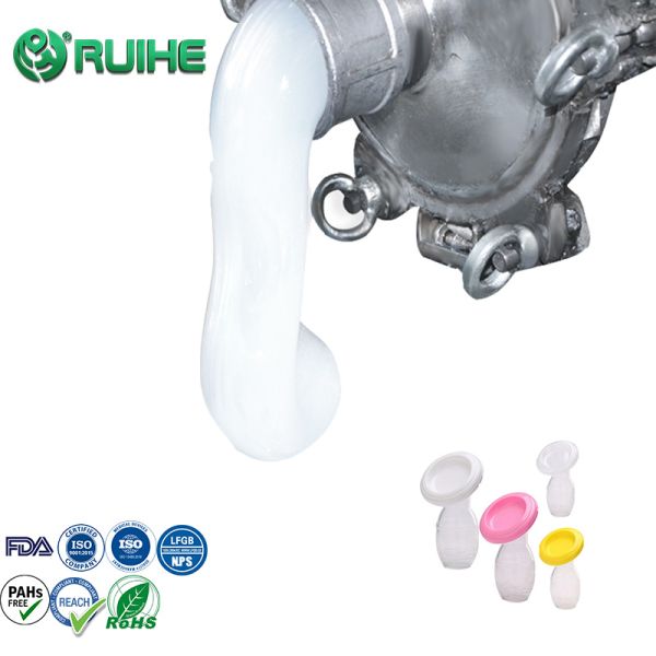 Food Grade Liquid Silicone Rubber with 20-70 Shore A Hardness 500% Elongation and 30-35 s Curing Time for Baby Nipples Manufacturing