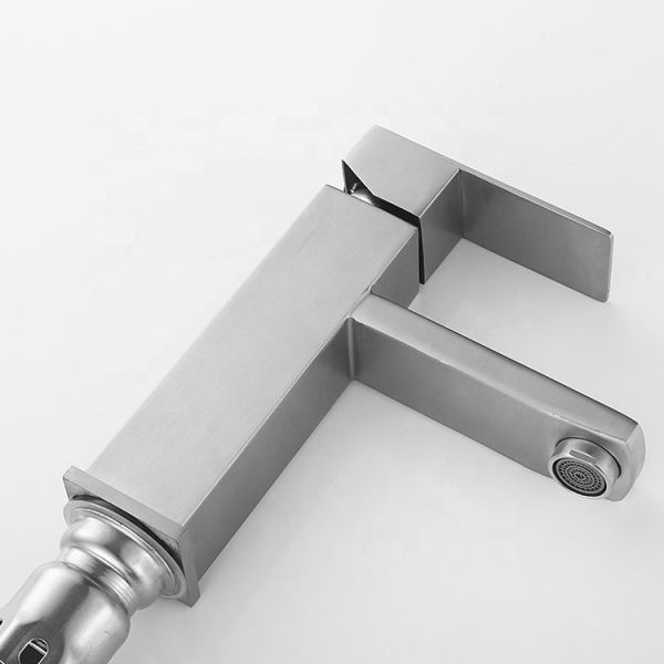 Lizhen Simple end Fashion Stainless Steel 304 Square Wash Basin Tap Handle for Hotel