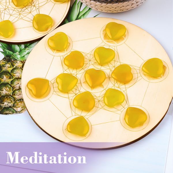 Желтый авентуриновый / топазовый кристаллы в форме сердца для медитации