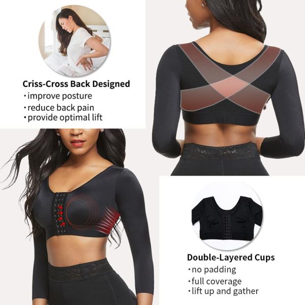 Женский лифчик с длинными рукавами для послеродовой компрессии и подъема задницы