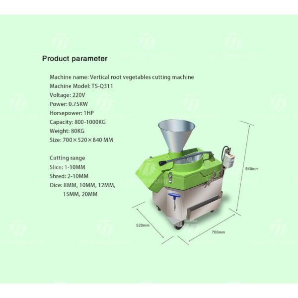 Лимон вырезывания slicer плода 1000KG/H 80KG многофункциональный и обрабатывающее оборудование фрукта и овоща огурца