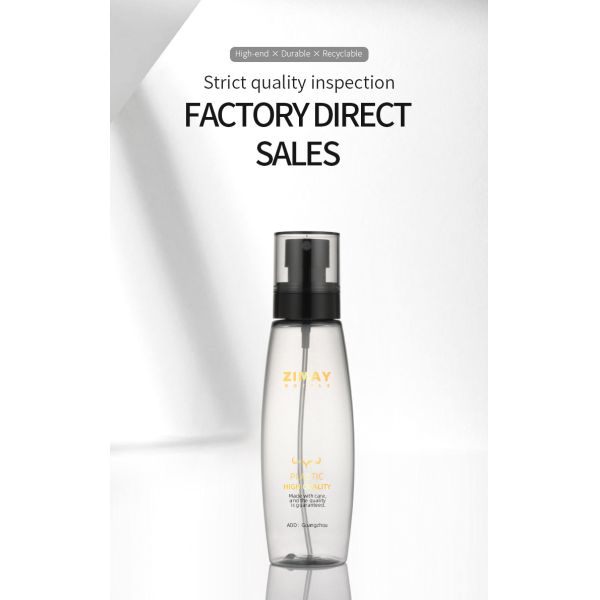 Biodegradable plastic bottle supplier pet cosmetic packaging customised spray bottles