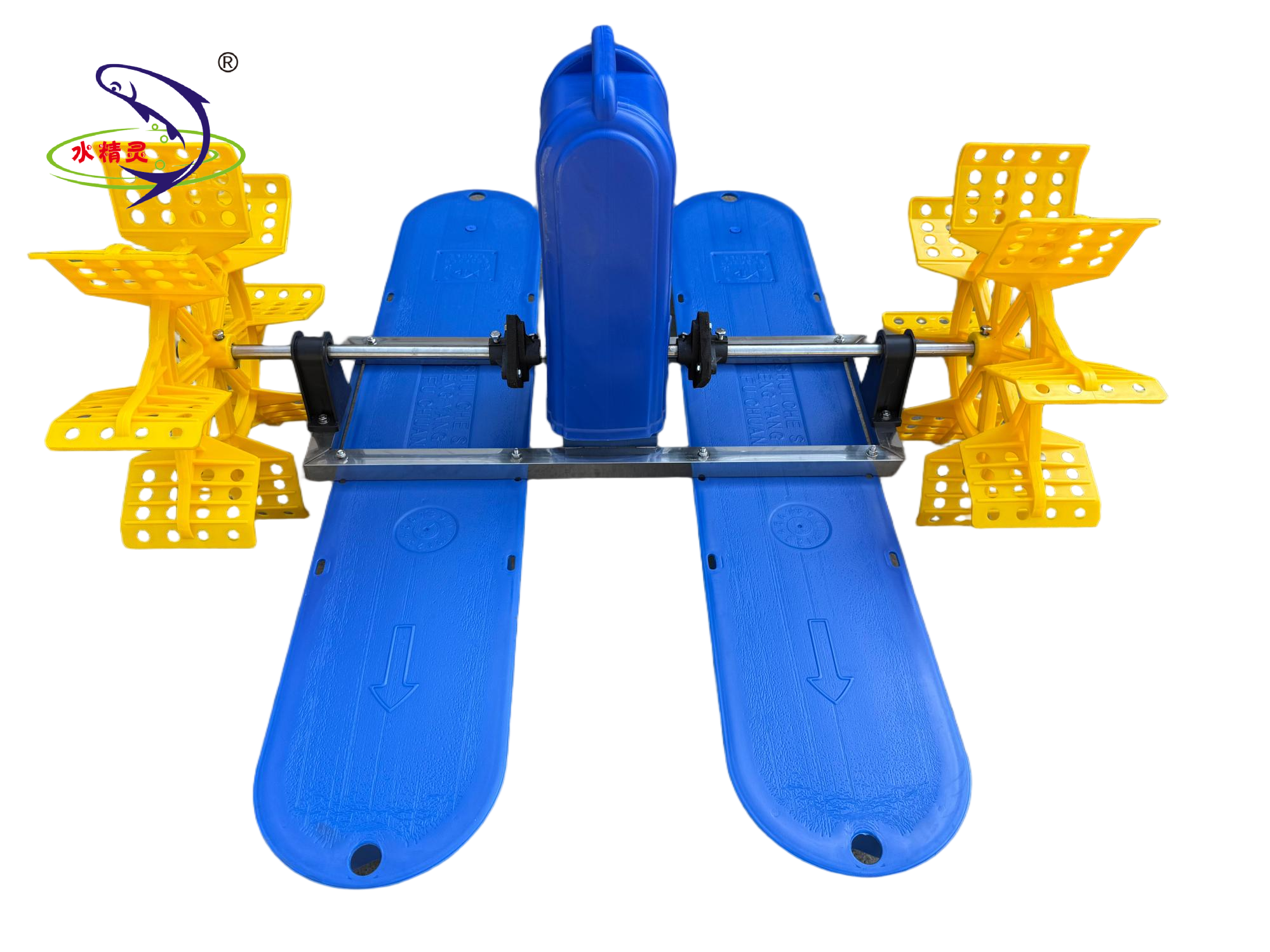2 Impeller 1HP Paddle Wheel Aerator for Fish Farming Aquaculture Oxygen Generation