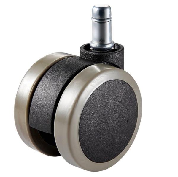 Black Swivel Caster Threaded Stem Caster Wheel 60mm 2.5 Inches Swivel PU Rubber Caster Office Chair