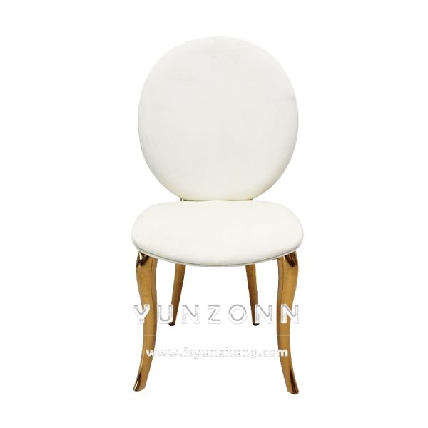 Banquet Hall Round Back Velvet Gold Stainless Steel Restaurant Wedding Events Chair