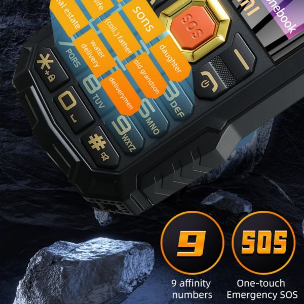 YEEMI Q7 GSM 2G Feature Phone Big Buttons 1.77''Display Dual SIM 2400mAh Flashlight