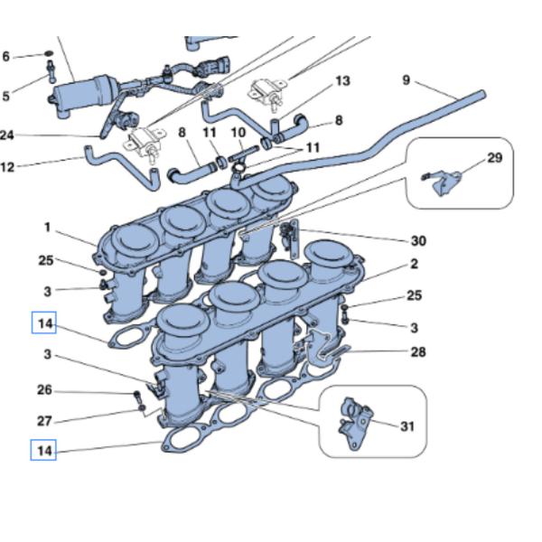 For Ferrari California 458 Exhaust Manifold Gasket OEM 322055