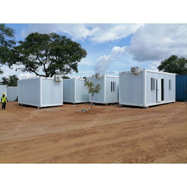 75mm Rockwool Prefab Construction Site Temporary Housing welfare units