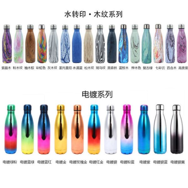 17oz Stainless Steel Water Bottles Vacuum Insulated Water Bottles Double Walled Powder Coated Reusable Metal Sports Water Bottles Keep Drinks Hot And Cold Sky Light Blue