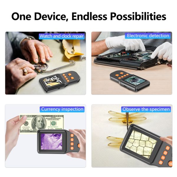 Digital Square Screen Vision Machine 4 Gear Magnification with Multi-light Source Memory Card Support