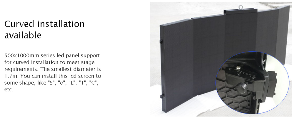 P4.81 Rental Led Display RGB Video Panel With 500*1000mm Aluminum Cabinet