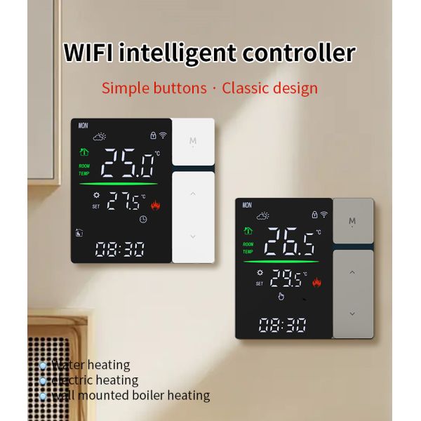 SIXWGH WIFI Smart Thermostat, Voice Control & APP Programmable Thermostat for Electric Heating Water Boiler Home and Office Use