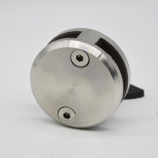 Round shape glass to glass connector clamps, material SS304, finishing satin or mirror, for 9-12mm glass