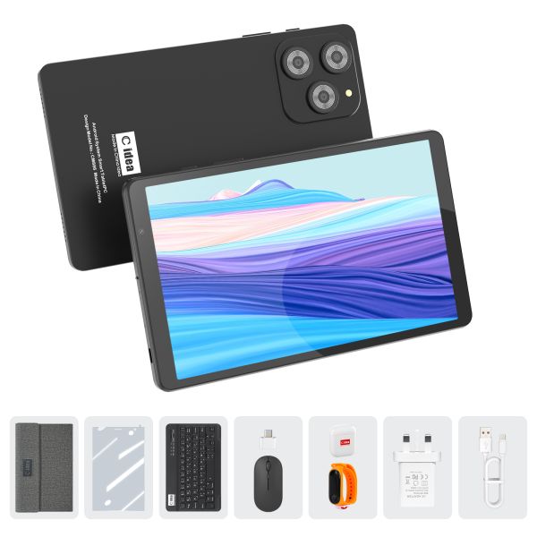 C idea 8 Inch Smart Tablet PC With Keyboard 8GB RAM+512 ROM 800*1340 IPS incell Touchscreen Display BLACK CM866