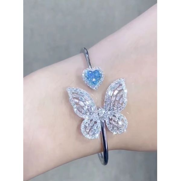 Культивированный бриллиантовый бабочка браслет Фанси цветовые бриллиантовые ювелирные украшения Ошейник