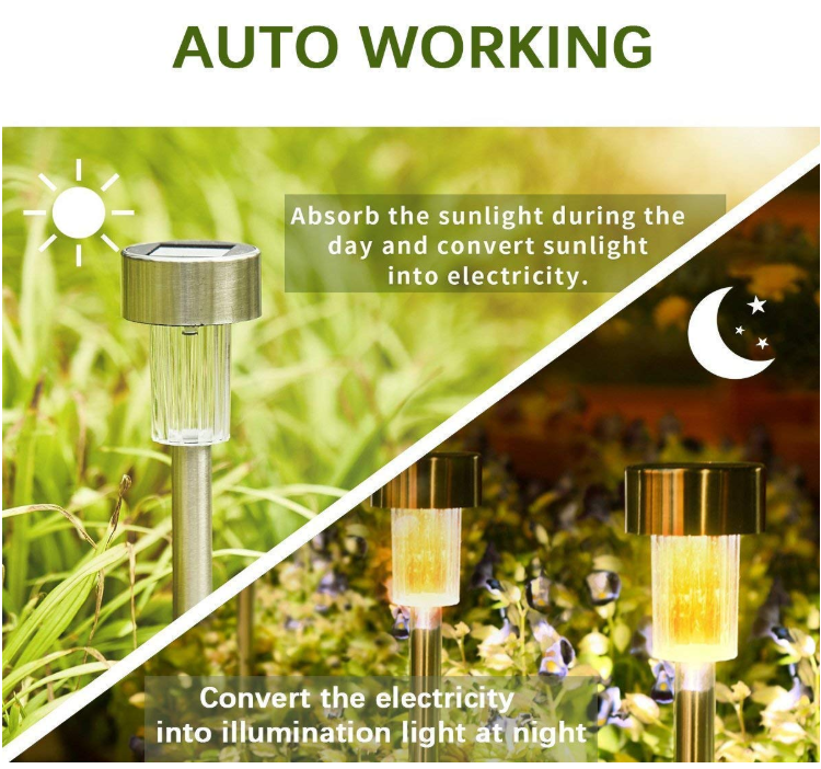 освещение тропы светов IP44 нержавеющей стали 600mAh автоматическое солнечное солнечное на открытом воздухе