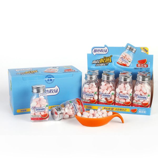 Watermelon Flavor Sugar Refreshing Free Fat Free Candy With 12 Months Shelf Time