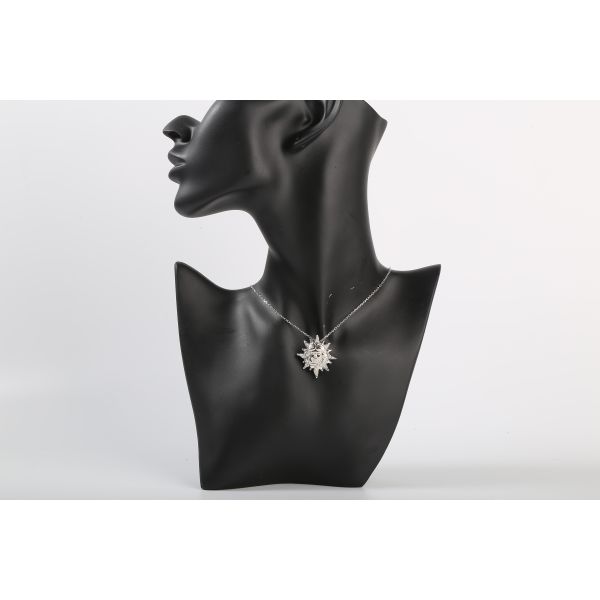 Colgante de piedra preciosa de plata grabado con láser personalizado para mujeres